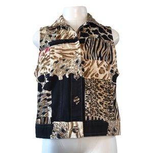WESTBOUND Animal Print Floral Vest